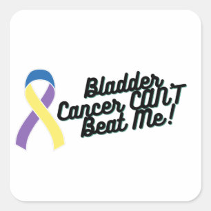 Bladder Cancer CAN'T Beat Me Awareness  Square Sticker