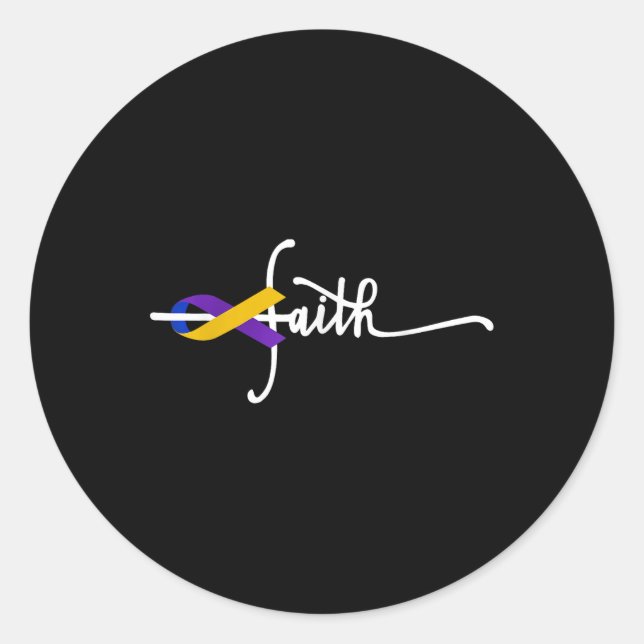Bladder Cancer Faith Ribbon Warrior Bladder Cancer Classic Round Sticker (Front)