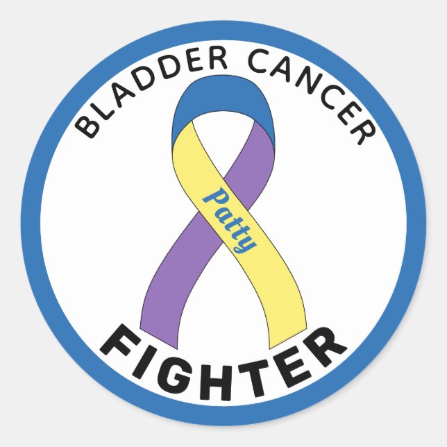 Bladder Cancer Fighter Ribbon White Round Sticker (Front)