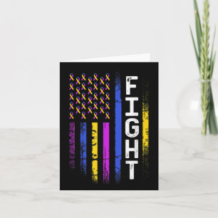 Bladder Cancer Flag Purple Yellow Blue Ribbon Awar Card