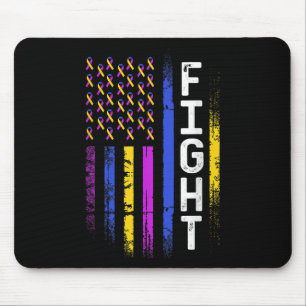 Bladder Cancer Flag Purple Yellow Blue Ribbon Awar Mouse Mat