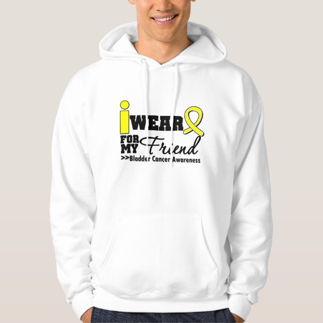 Bladder Cancer I Wear Yellow Ribbon For My Friend Hoodie (Front)