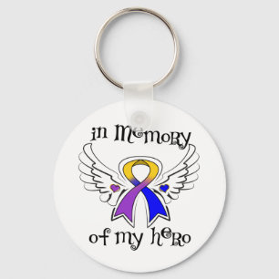 Bladder Cancer In Memory of My Hero Key Ring