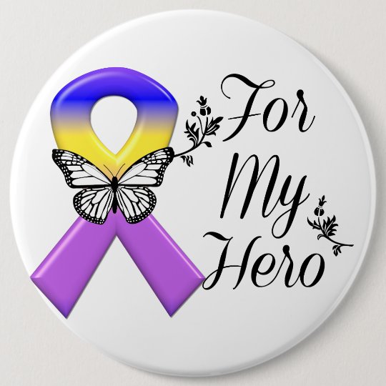 Bladder Cancer Ribbon For My Hero 6 Cm Round Badge ...