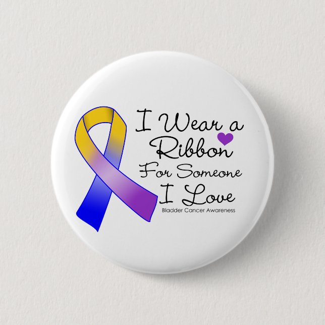 Bladder Cancer Ribbon Someone I Love 6 Cm Round Badge (Front)