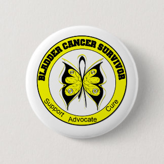 Bladder Cancer Survivor Butterfly 6 Cm Round Badge