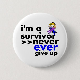 Bladder Cancer Survivor Never Give Up 6 Cm Round Badge