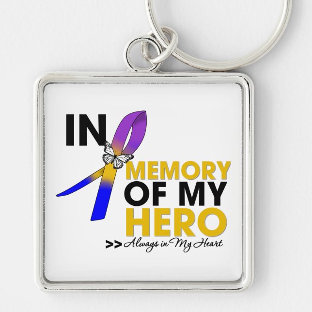 Bladder Cancer Tribute In Memory of My Hero Key Ring (Front)