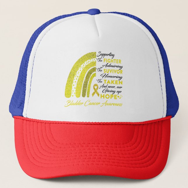 Bladder Cancer Warrior Supporting Fighter Trucker Hat (Front)