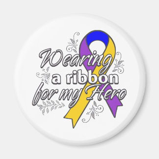 Bladder Cancer Wearing a Ribbon For My Hero Magnet