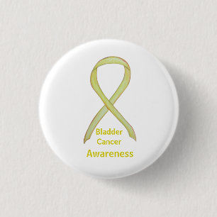 Bladder Cancer Yellow Awareness Ribbon Pin Button