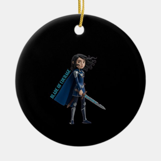Blade of Courage Ceramic Tree Decoration (Front)