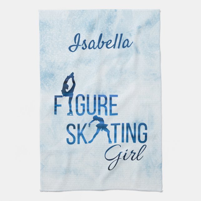Blade Towel Figure skating girl blue shades (Vertical)