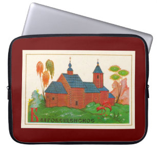 Blagoveshchenskoye Wood Russian Church Laptop Sleeve