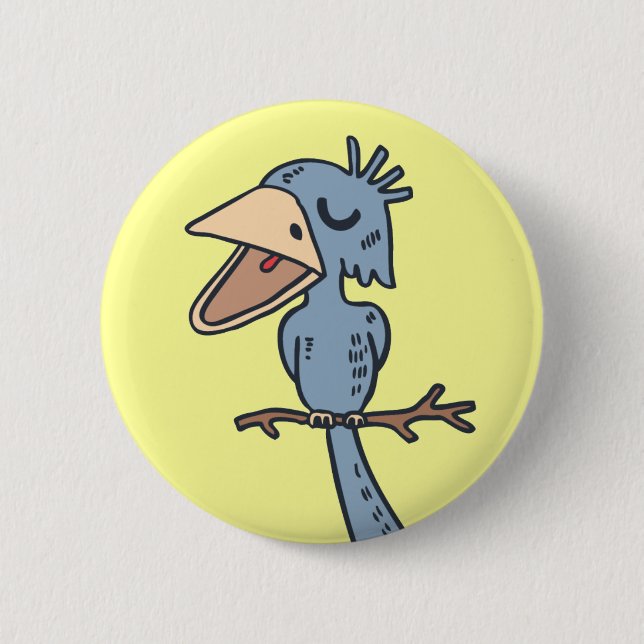 Blah Blah Bird 6 Cm Round Badge (Front)