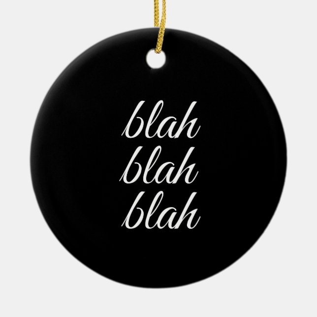blah blah blah - ceramic tree decoration (Front)