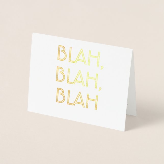 Blah Blah Blah - Funny Bridesmaid Proposal Foil Card (Front)