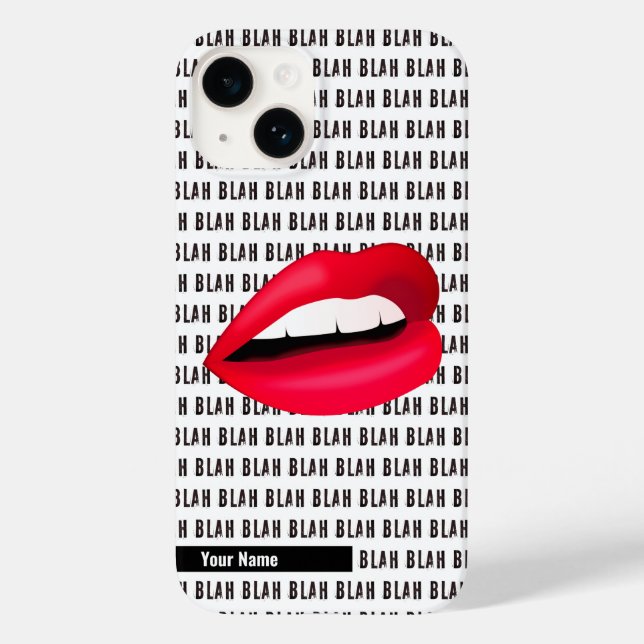 "Blah Blah Blah" Hot Lips Pop-Art Case-Mate iPhone Case (Back)