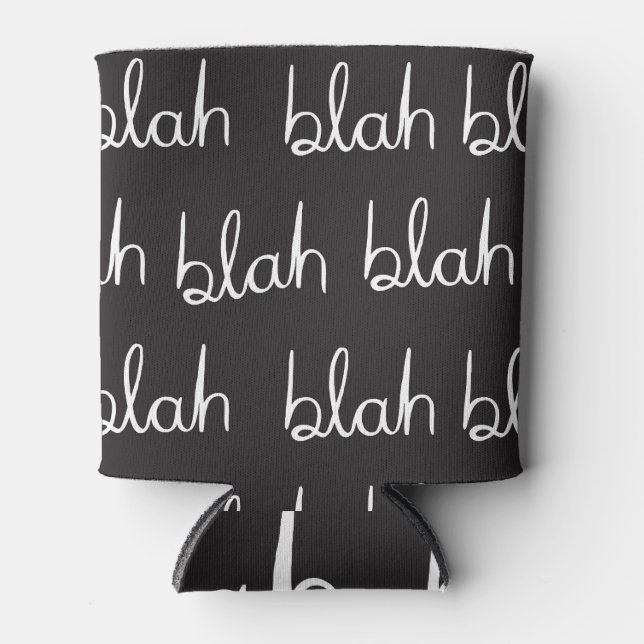 Blah blah, humourous seamless pattern. can cooler (Front)