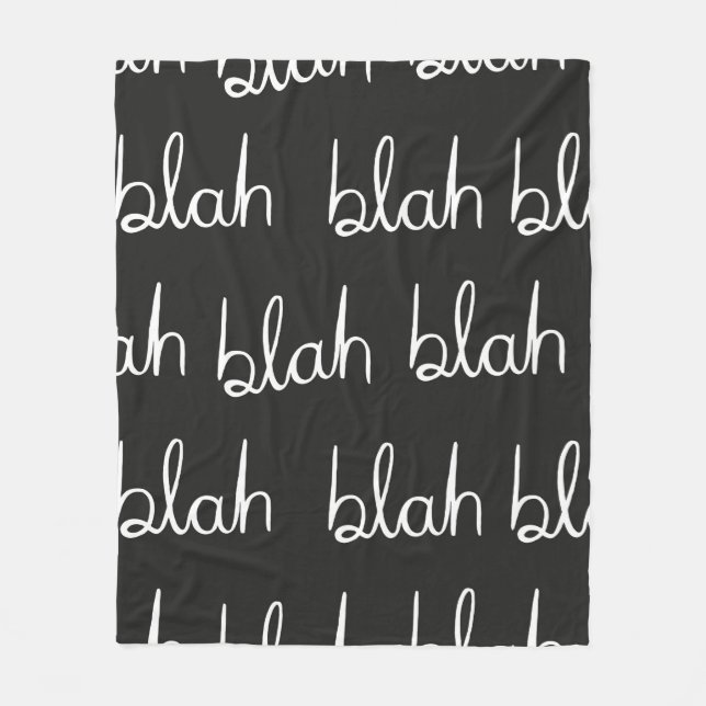 Blah blah seamless pattern.  fleece blanket (Front)