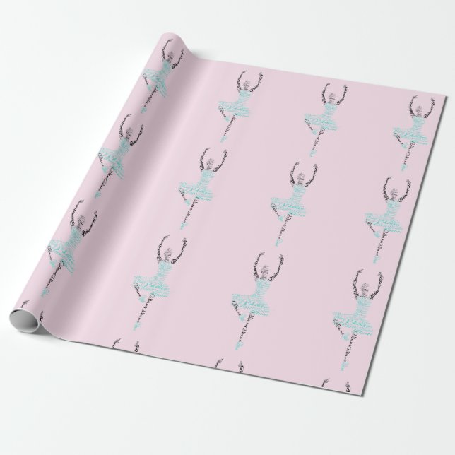 Blaine Ballerina Dance Gift Wrapping Paper (Unrolled)