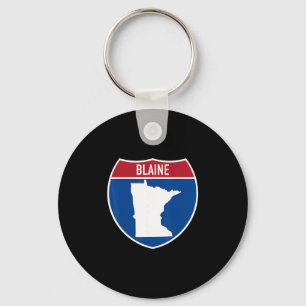 Blaine Minnesota Map Highway Interstate Sign Souve Key Ring