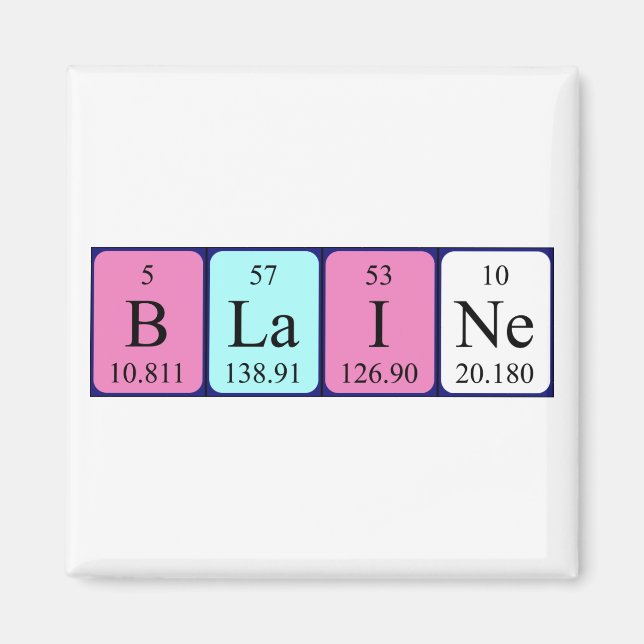 Blaine periodic table name magnet (Front)