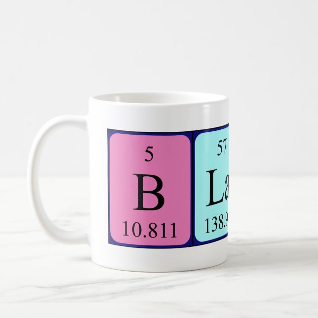 Blaine periodic table name mug (Left)