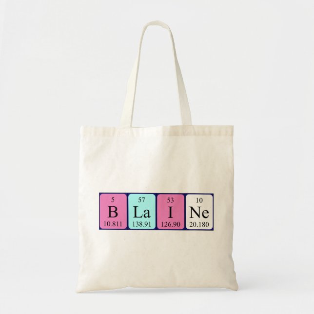 Blaine periodic table name tote bag (Front)