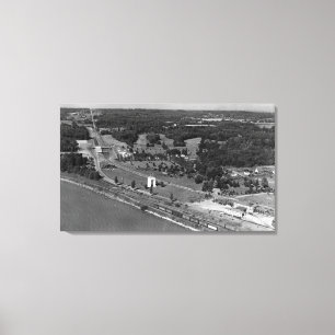 Blaine, WA Birds Eye View and Int. Peace Arch Canvas Print