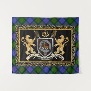Blair Clan Badge & Motto w/Lions Tapestry