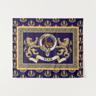 Blair Clan Badge Personalised Blue Tapestry