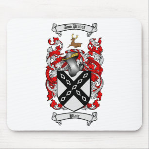 BLAIR FAMILY CREST -  BLAIR COAT OF ARMS MOUSE MAT