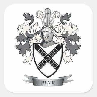 Blair Family Crest Coat of Arms Square Sticker