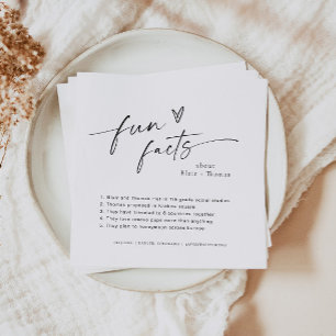 BLAIR Fun Facts Wedding Napkins, Modern Minimalist Napkin