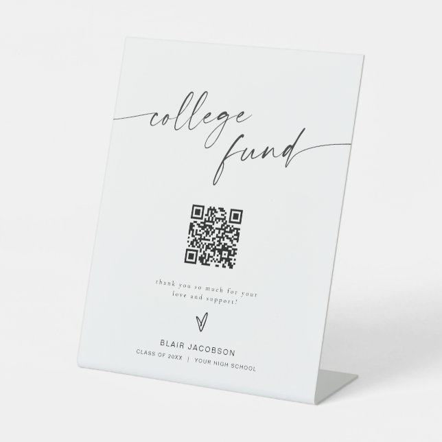 BLAIR Minimalist Boho College Fund Donation Sign (Front)