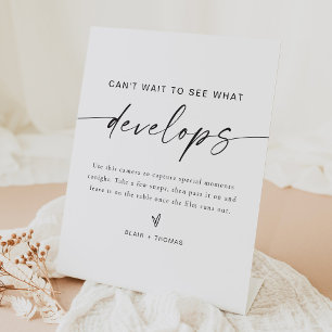 BLAIR Minimalist Can't Wait to See What Develops Pedestal Sign