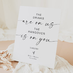 BLAIR Minimalist Wedding Open Bar Sign   Modern
