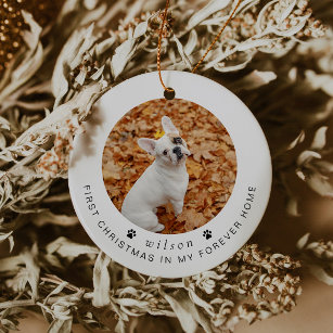 BLAIR Modern 1st Christmas Dog or Pet Photo Ceramic Tree Decoration