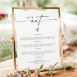 BLAIR Modern Bohemian Let's Eat Dinner Menu Poster<br><div class="desc">This menu poster features a modern bohemian handwritten font and simple minimalist design. The simple black and white colour combination makes it the perfect addition to any event. Use this menu for your wedding reception,  bridal shower,  retirement party,  etc. Edit *most* wording to meet your needs.</div>