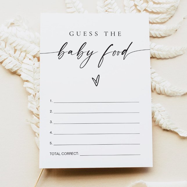 BLAIR Modern Guess The Baby Food Baby Shower Game Invitation (Creator Uploaded)