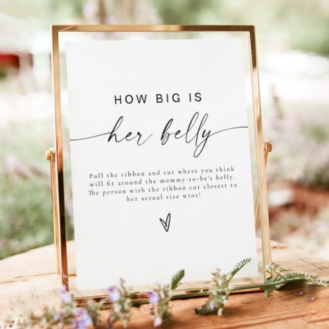 BLAIR Modern How Big is Her Belly Baby Shower Game Poster (Creator Uploaded)
