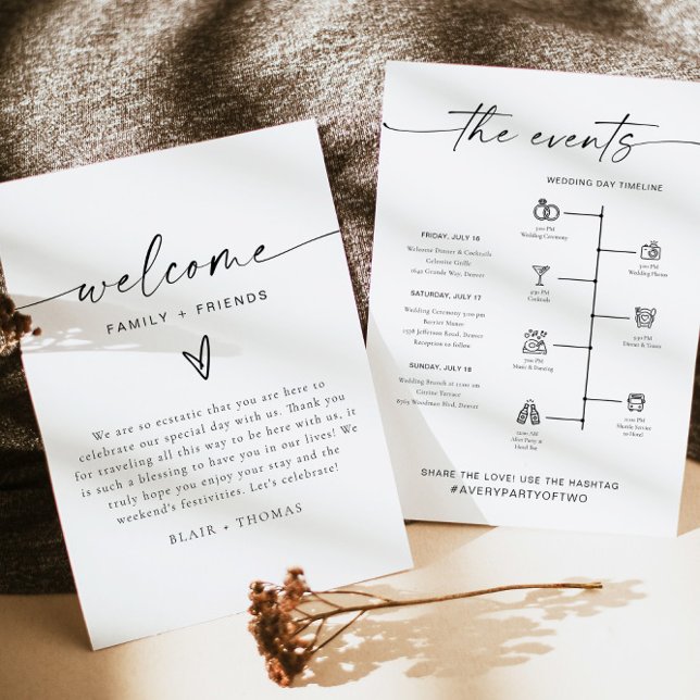 BLAIR Modern Minimal Welcome Letter Timeline Card (Creator Uploaded)