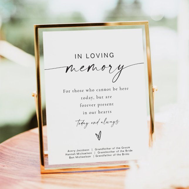 BLAIR Modern Minimalist In Loving Memory Wedding Poster (Creator Uploaded)