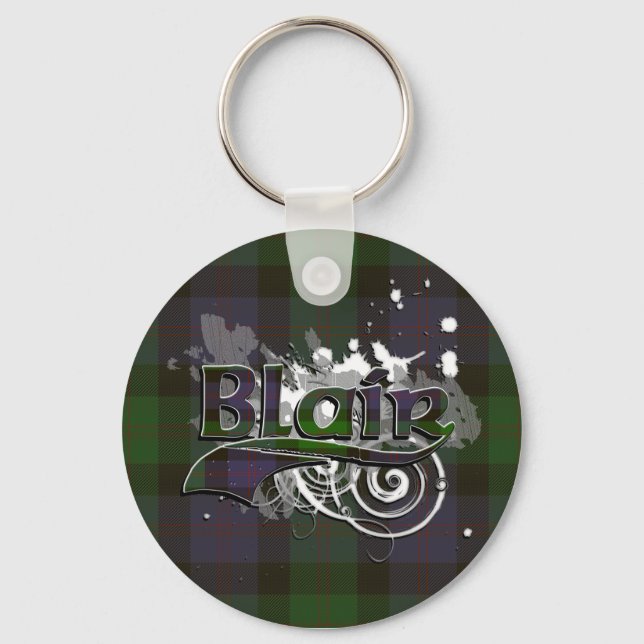 Blair Tartan Grunge Key Ring (Front)