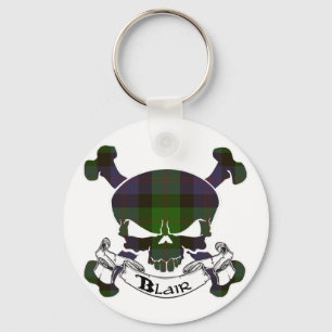 Blair Tartan Skull Keychain
