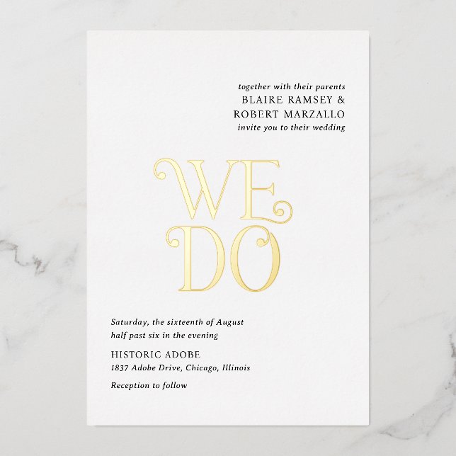 Blaire Black White Modern Wedding (Front)