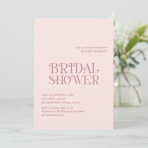 Blaire Blush Pink Modern Bridal Shower Invitation