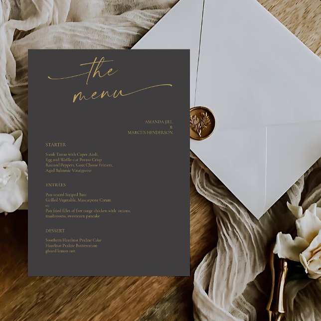 BLAIRE Modern Calligraphy Script Wedding  Menu (Creator Uploaded)
