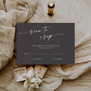 BLAIRE Modern Calligraphy Script Wedding RSVP Card